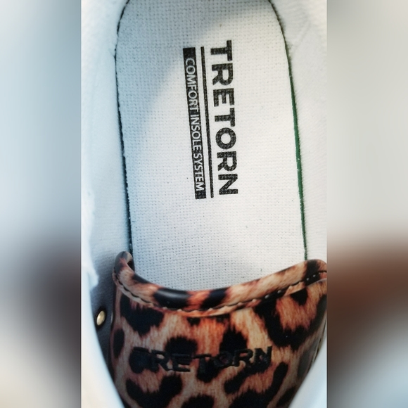NWT Tretorn Nylite Plus Sneakers Leather Upper White with Animal Print Details - Picture 11 of 16